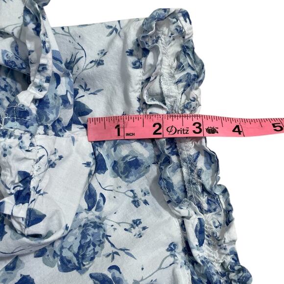 8 Oak Lane Blue Rose Woven Cotton Pajama Set Size L/XL Cottage Boho Coquette - Picture 13 of 16